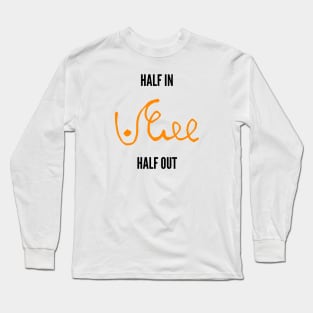 half in half out shorthand black and orange Long Sleeve T-Shirt